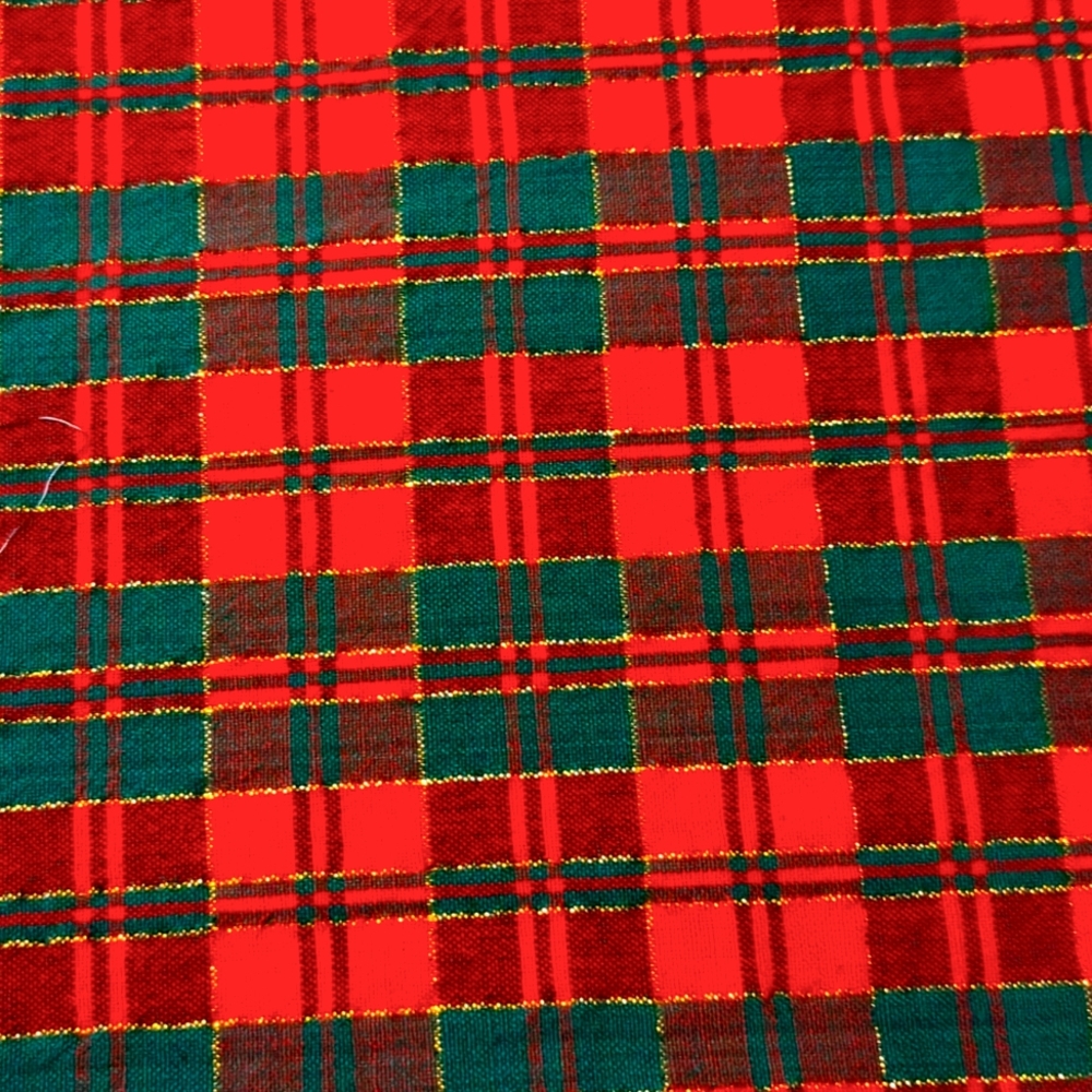 Tablecloth 56x76 inches red  & green plaid